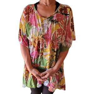 COCO KAI HAWAII Womens Colorful Beach Cover-Up Sz OS Boxy Flowy Tropical Beachy